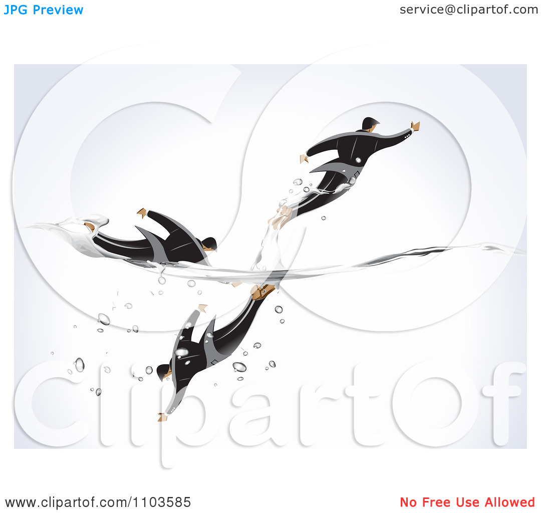 Clipart Businessmen Swimming Diving And Jumping   Royalty Free Vector    