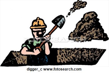 Clipart Of Digger Digger C   Search Clip Art Illustration Murals