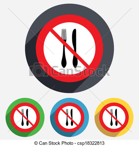 Clipart Of Do Not Eat Sign Icon Knife And Fork Symbol   Do Not Eat
