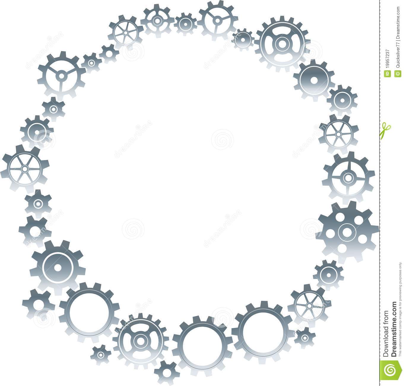 Cogs In Round Frame Border Royalty Free Stock Photography   Image
