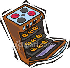 Cookies Just Being Cooked In An Oven Royalty Free Clipart Picture