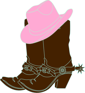 Cowgirl Boots And Pink Cowgirl Hat Clip Art At Clker Com   Vector Clip