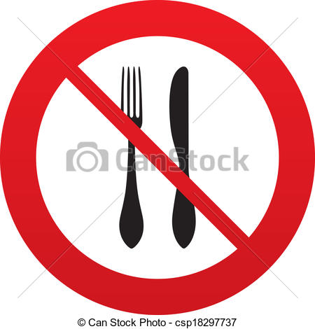 Do Not Eat Sign Icon  Cutlery Symbol  Knife And Fork  Red Prohibition