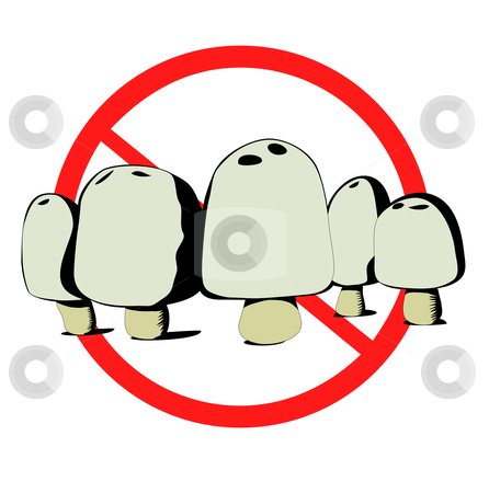 Do Not Eat Stock Vector Clipart Group Of 5 Poisonous Mushrooms With A
