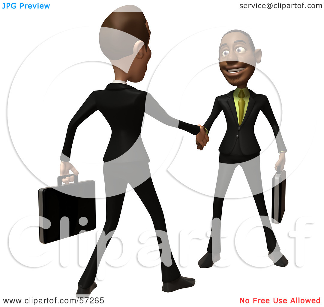 Free  Rf  Clipart Illustration Of 3d White And Black Businessmen