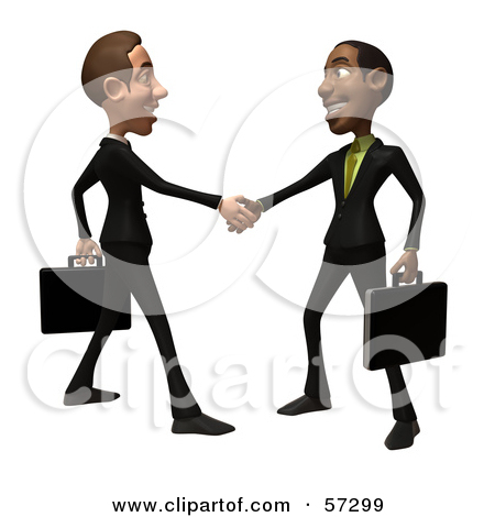 Free  Rf  Clipart Illustration Of 3d White And Black Businessmen