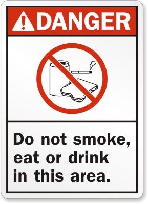 Http   Www Ebay Com Itm Danger Sign Do Not Smoke Eat Or Drink In This