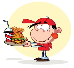 Hungry Person Clipart Image  A Hungry Boy About To Eat A Hamburger And    