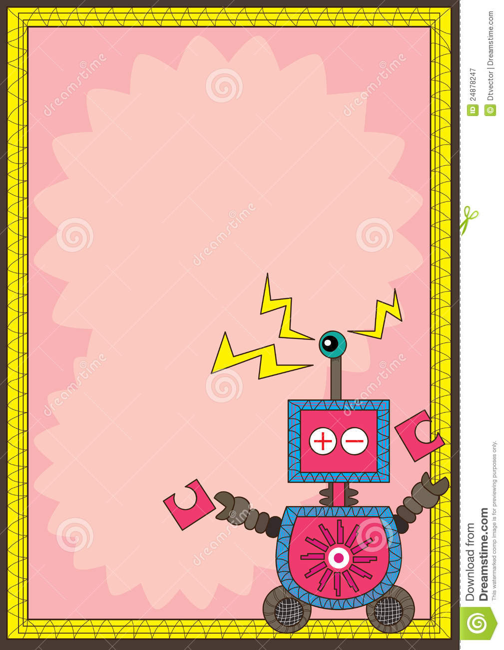 Illustration Of Robot With Eye Detect Frame Card    This  Eps File