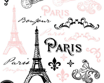 Paris Theme Clipart Digital Cl Ip Art Vintage Paris Printable Clipart