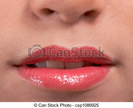 Stock Images Of Kissable Lips With A Kissable Smile   Red Lipstick