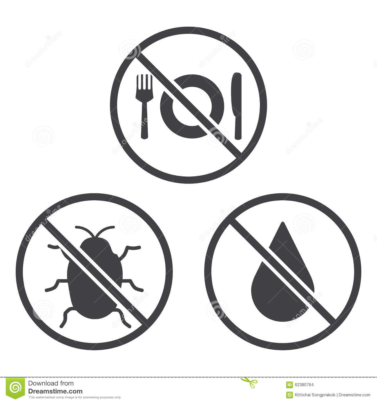 Stock Vector  Do Not Eat Bug And Wet Icons 
