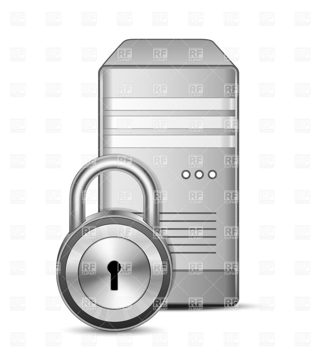 System Unit And Padlock Download Royalty Free Vector Clipart  Eps