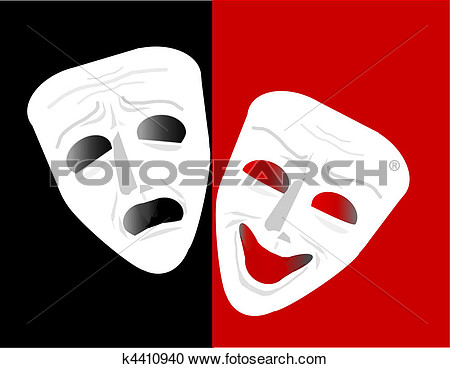 Theater Mask View Large Clip Art Graphic