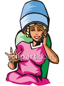Woman Talking On The Phone At Her Desk Royalty Free Clip Art Picture