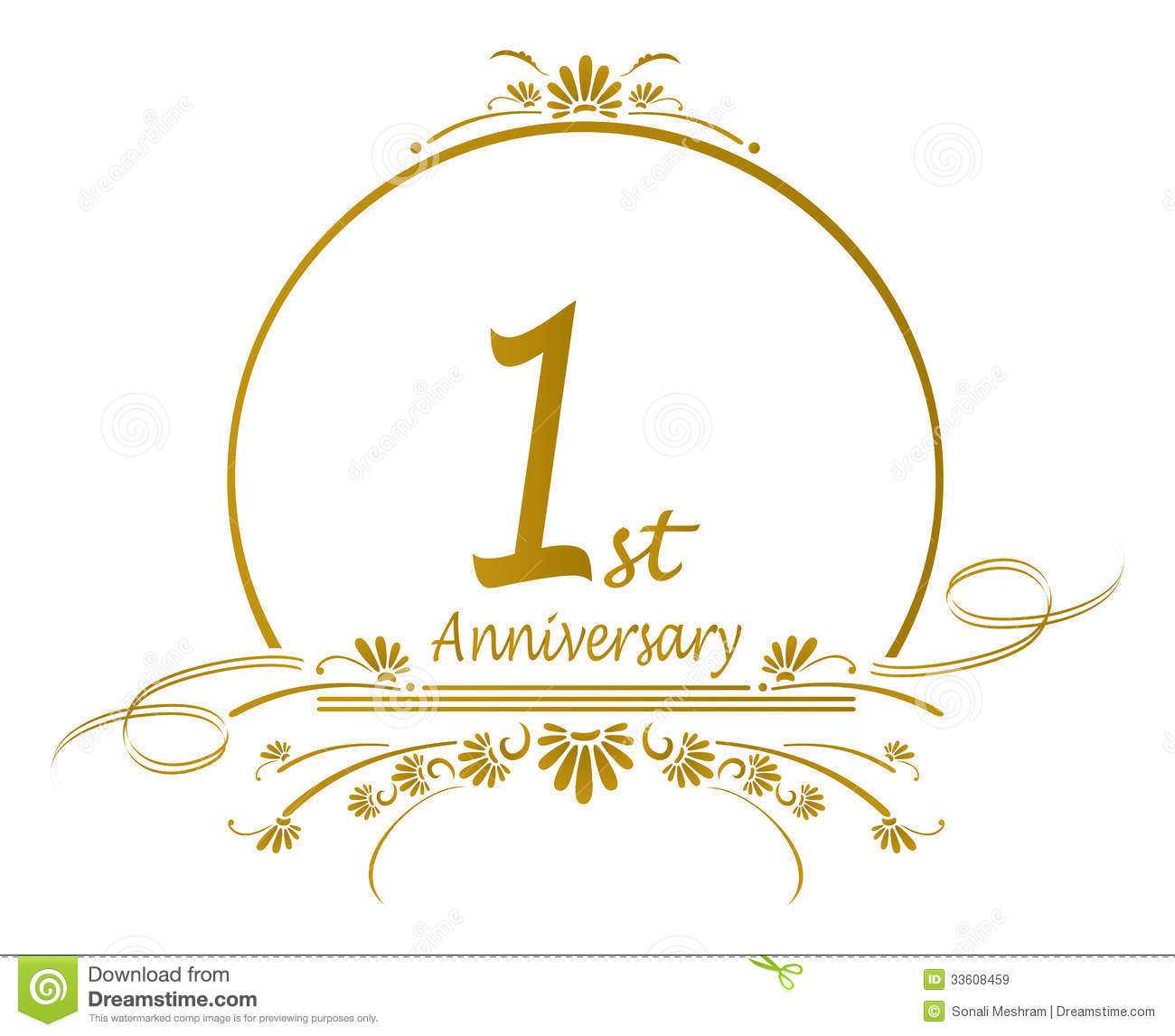 1st Anniversary Design Royalty Free Stock Images   Image  33608459