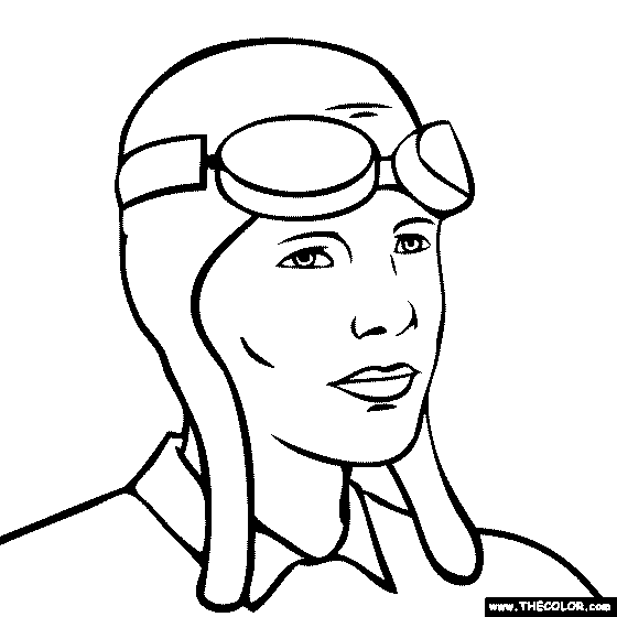 Amelia Earhart Airplane Coloring Pages