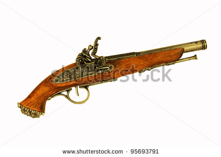 Antique Gun Eighteenth Nineteenth Centuries In Isolation    Stock
