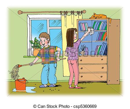 Clean My Room Clipart Cleaning Hand Drawn