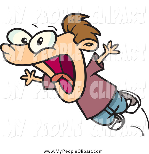 Clip Art Of A Cartoon Screaming Boy By Ron Leishman    34123