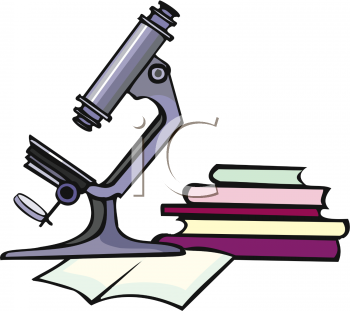 Clip Art Picture Of A Microscope And Books