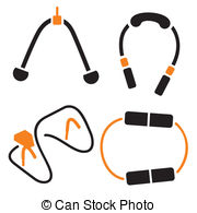 Clip Art Vector Graphics  10587 Fitness Equipment Icons Eps Clipart    