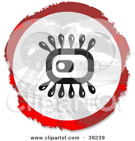 Clipart Illustration Of A Grungy Red White And Black Circular Vision