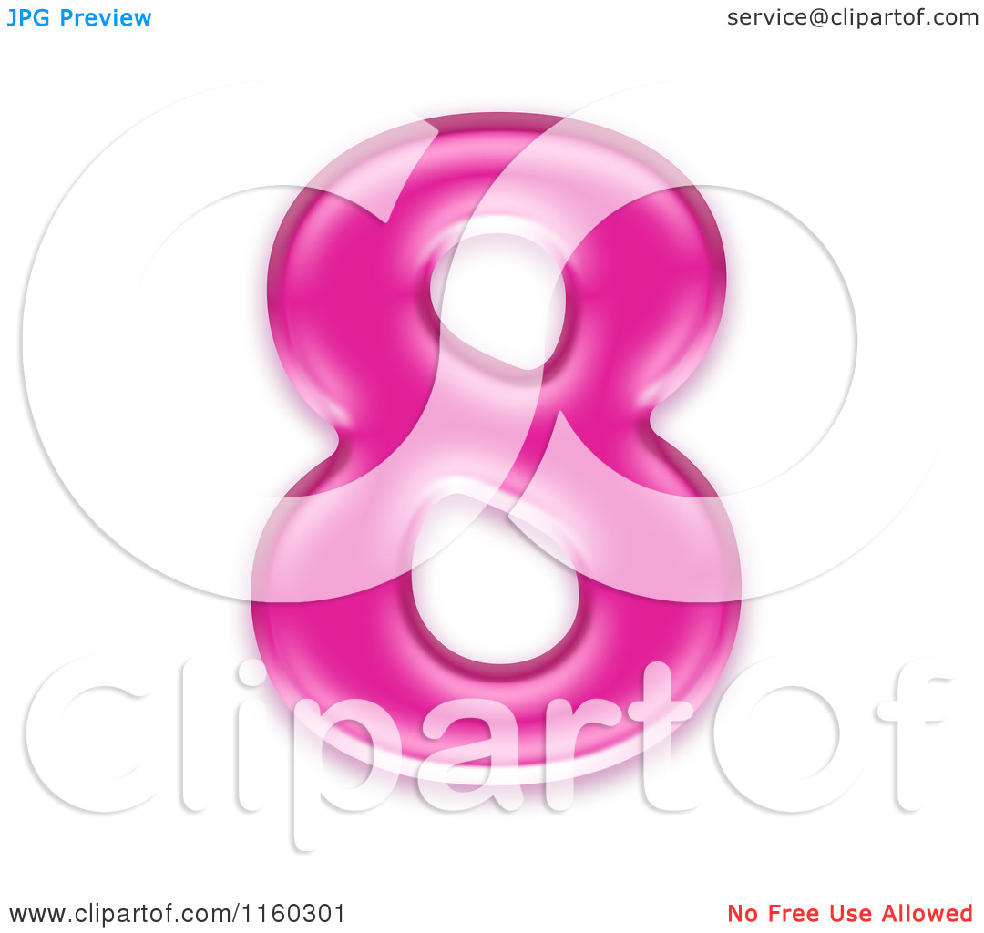 Clipart Of A 3d Pink Jelly Number 8   Royalty Free Cgi Illustration By