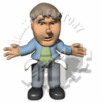 Man With Empty Pockets Animated Clipart