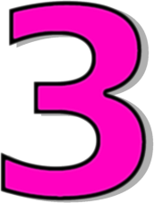 Number 3 Pink    Signs Symbol Alphabets Numbers Outlined Numbers Pink    