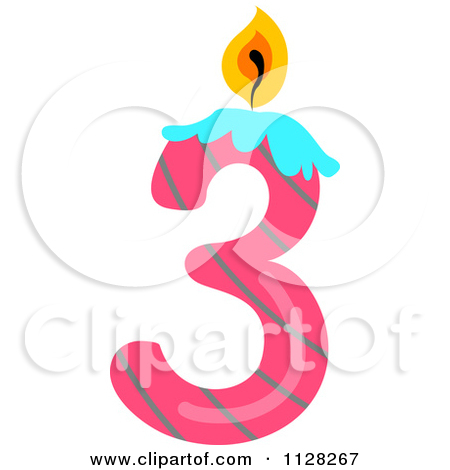     Of A Pink Birthday 3 Candle   Royalty Free Vector Clipart By Colematt