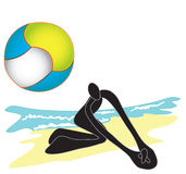 People Play Volleyball Beach Stock Vectors Illustrations   Clipart