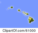 Rf Clipart Illustration Of A Shaded Relief Map Of The Hawaiian Islands