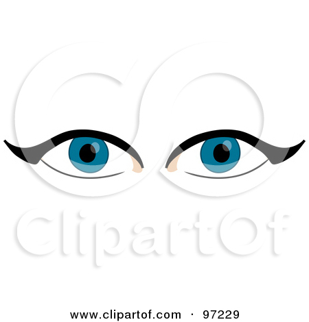 Royalty Free  Rf  Clipart Illustration Of A Piercing Pair Of Blue Eyes