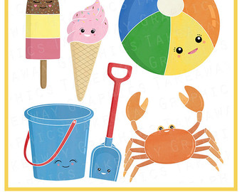 Seaside Clipart  Digital Collage  Personal Non Commercial Use License