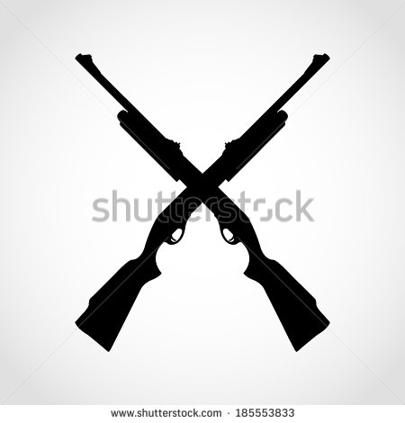 Shotgun Silhouette Icon Isolated On White Background   Stock Vector