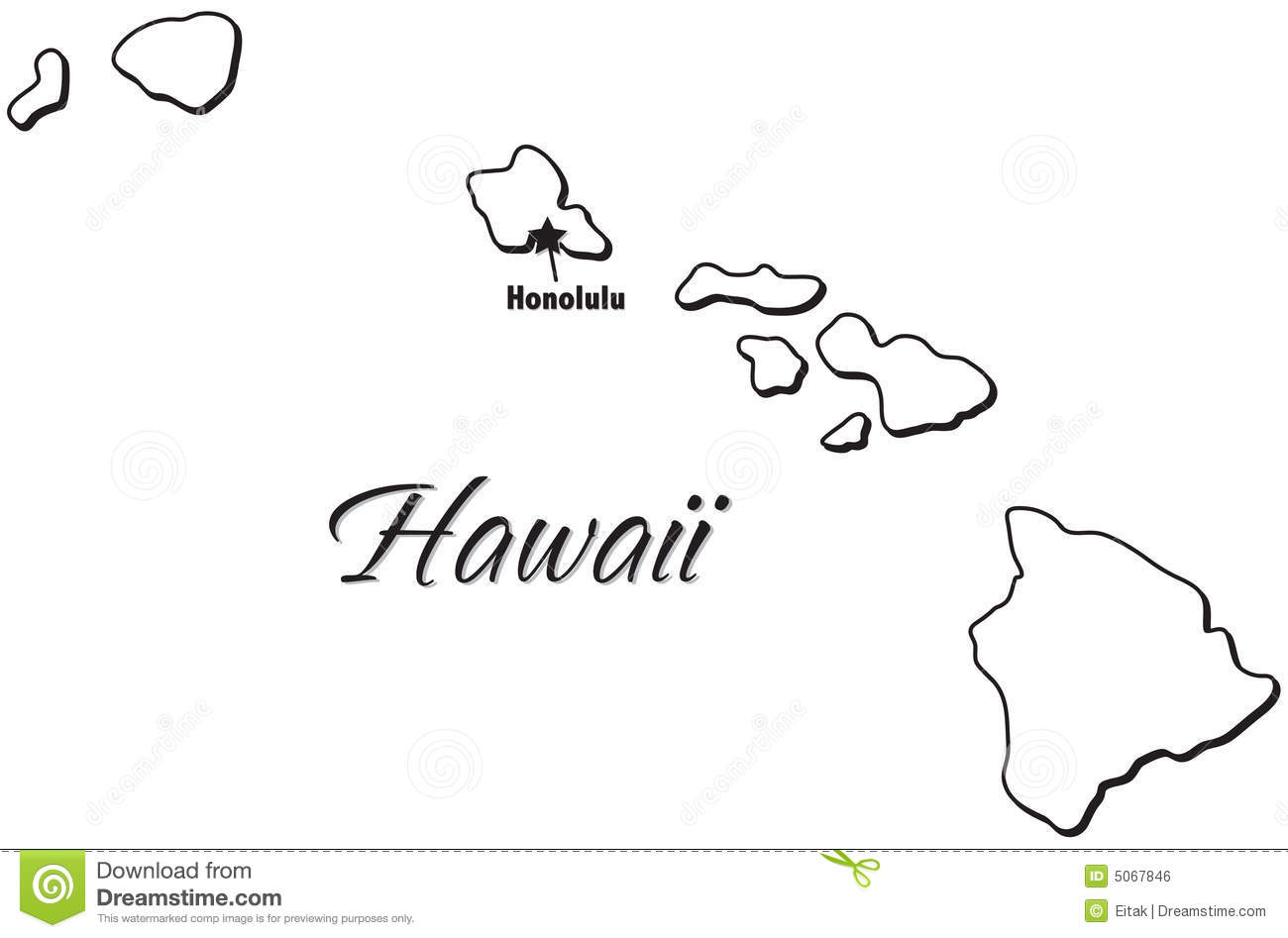 State Of Hawaii Outline Royalty Free Stock Image   Image  5067846