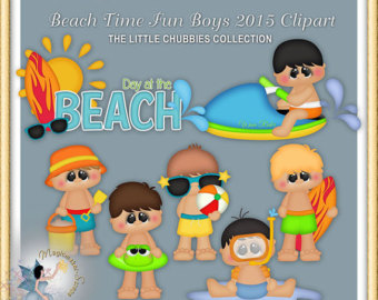 Summer Clipart Beach Fun Time Boys