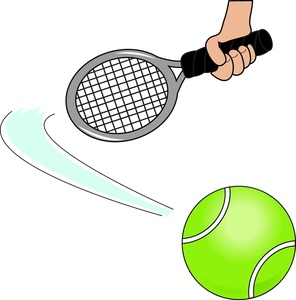 Tennis Clipart Image  Tennis Player Swinging A Tennis Racket At A