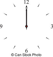 Twelve Oclock   Clock Dial Black 12 3 6 And 9 Signs At