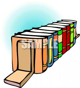 1005 2523 5420 Cartoon Of A Row Of Book In Bookends Clipart Image Jpg