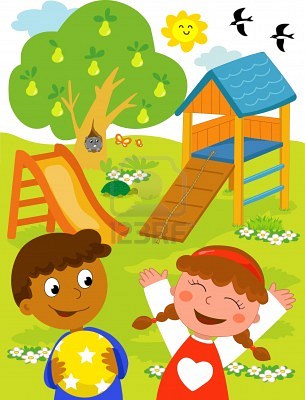 9707988 Playground Cartoon Illustration Of A Black Boy And A Caucasian