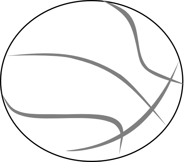 Basketball Grey Outline Clip Art At Clker Com   Vector Clip Art Online