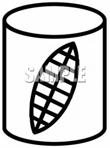 Black And White Clipart Picture Of Canned Corn
