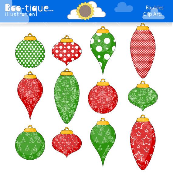 Christmas Baubles Clipart  Christmas Tree Decorations Clip Art For In