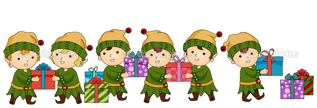 Christmas Elves Working Clipart   Free Clip Art Images