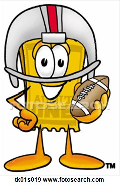 Clip Art   Ticket Playing Football  Fotosearch   Search Clipart