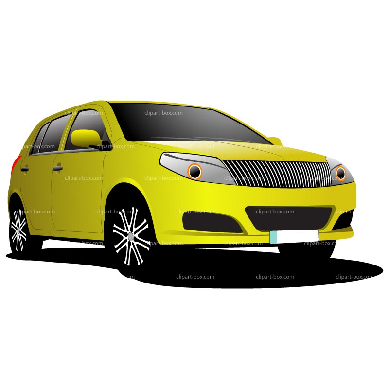 Clipart Yellow Modern Car   Royalty Free Vector Design