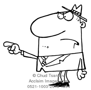 Comclipart Image Of Black And White Upset Man Pointing His Finger