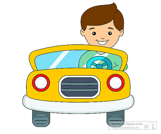 Driving A Yellow Convertible Car Clipart 561   Classroom Clipart